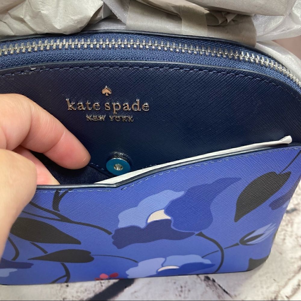 KATE SPADE Blue Floral Payton Dome Crossbody Perfect Summer Bag. NWT - Picture 15 of 16